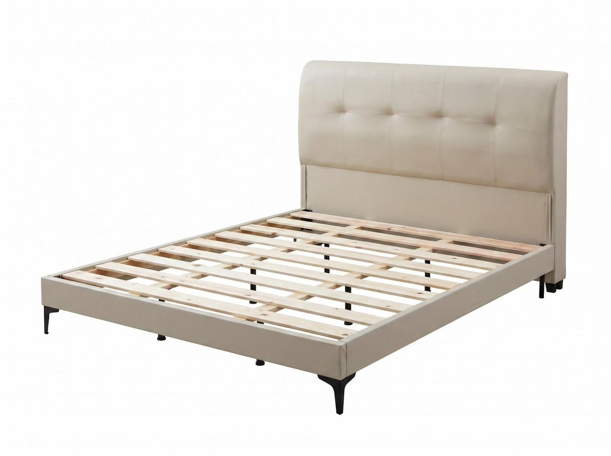 Maroa Leather Bedframe Superking Beige