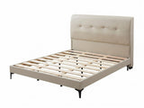 Maroa Leather Bedframe Superking Beige