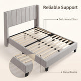 Odessa Bed Frame Grey Velvet Queen