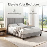 Odessa Bed Frame Grey Velvet Queen