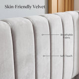 Odessa Bed Frame Grey Velvet Queen