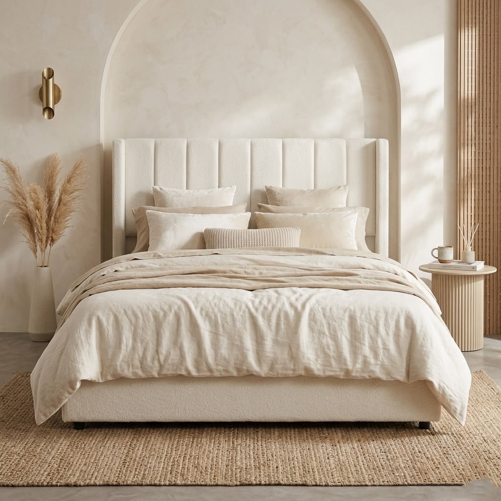 Odessa Bed Frame Beige Queen