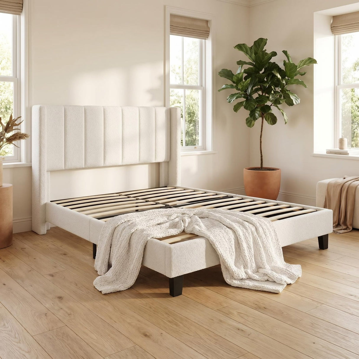 Odessa Bed Frame Beige Queen