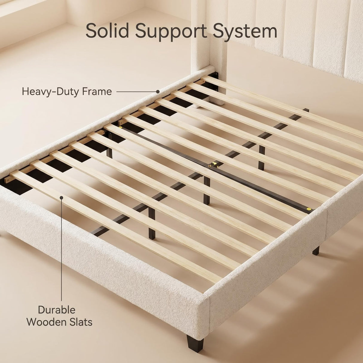Odessa Bed Frame Beige Queen