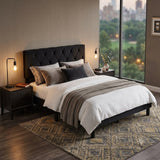 Nevada Bed Frame Black Velvet Full (Double)