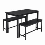 Naomi Home Paola Industrial Dining Set (Black Frame, Black Top)