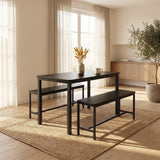 Naomi Home Paola Industrial Dining Set (Black Frame, Black Top)