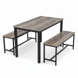 Naomi Home Paola Industrial Dining Set (Black Frame/Grey Top)