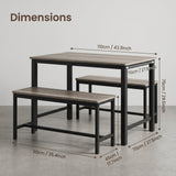 Naomi Home Paola Industrial Dining Set (Black Frame/Grey Top)