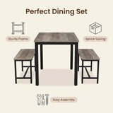 Naomi Home Paola Industrial Dining Set (Black Frame/Grey Top)