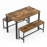 Naomi Home Paola Industrial Dining Set (Black Frame, Rustic Brown Top)