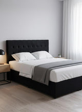 Nero Free Standing Headboard Black Velvet Queen
