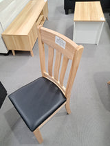 Kaido Dining Chair Rubber Wood PU Sponge Light Oak New