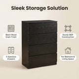 Elcoat Chest of 3+2 Drawers Black