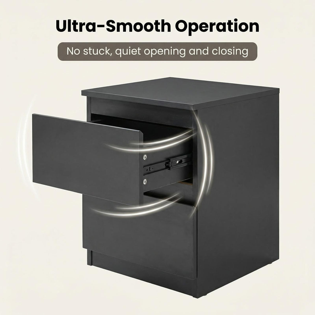 Sable Bedside Table Black