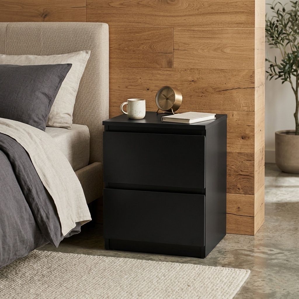 Sable Bedside Table Black