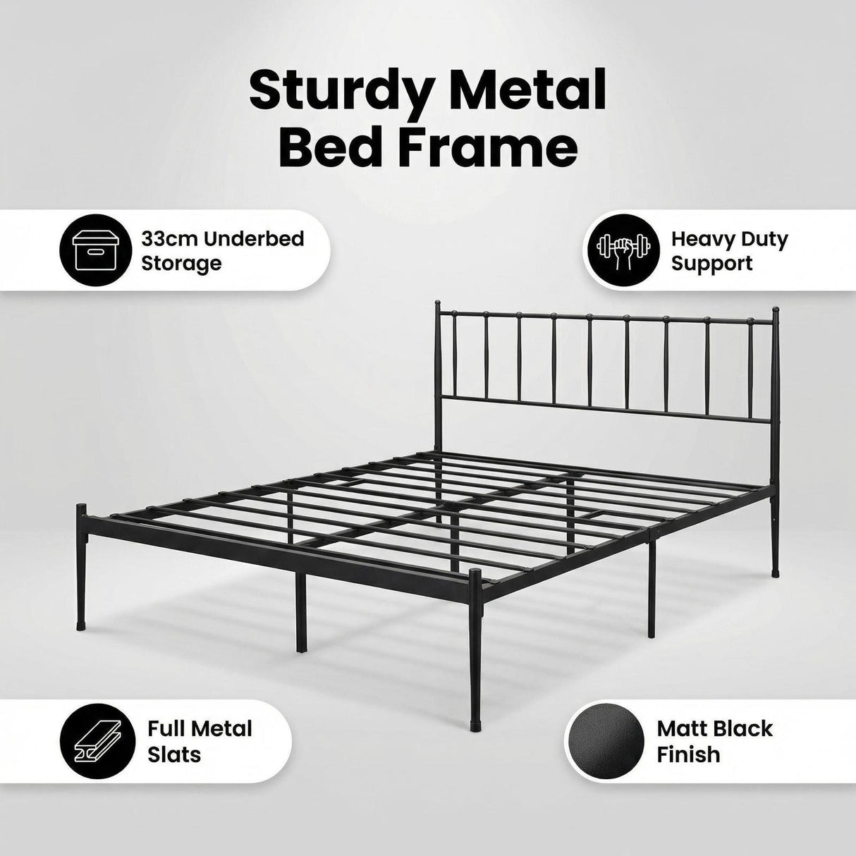 Sleight Metal Bedframe Double