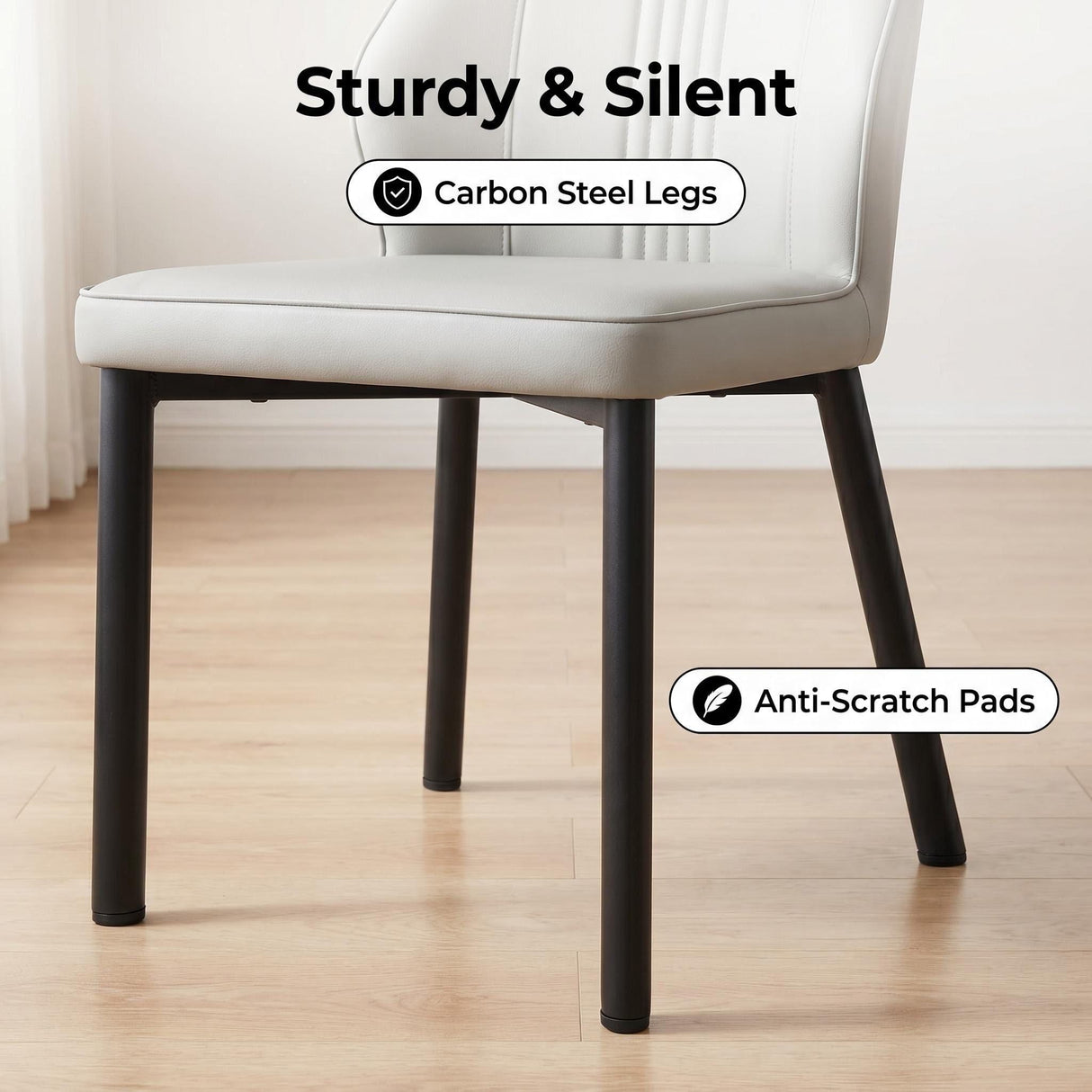 Swan PU Leather Chair Light Grey