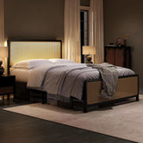 Nelgan Bed Frame with RGB LED Light Black Double