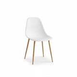Alpine Dining Chair [White with Wooden Color Legs]