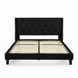 Cullwick Bed Frame Black Velvet Double