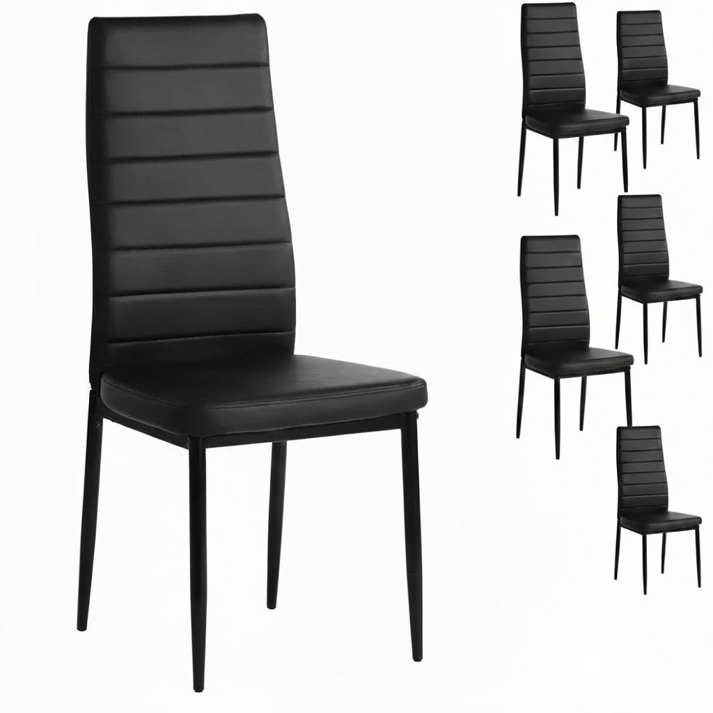 Buxton Black PU Leather Dining Chair Set of 6
