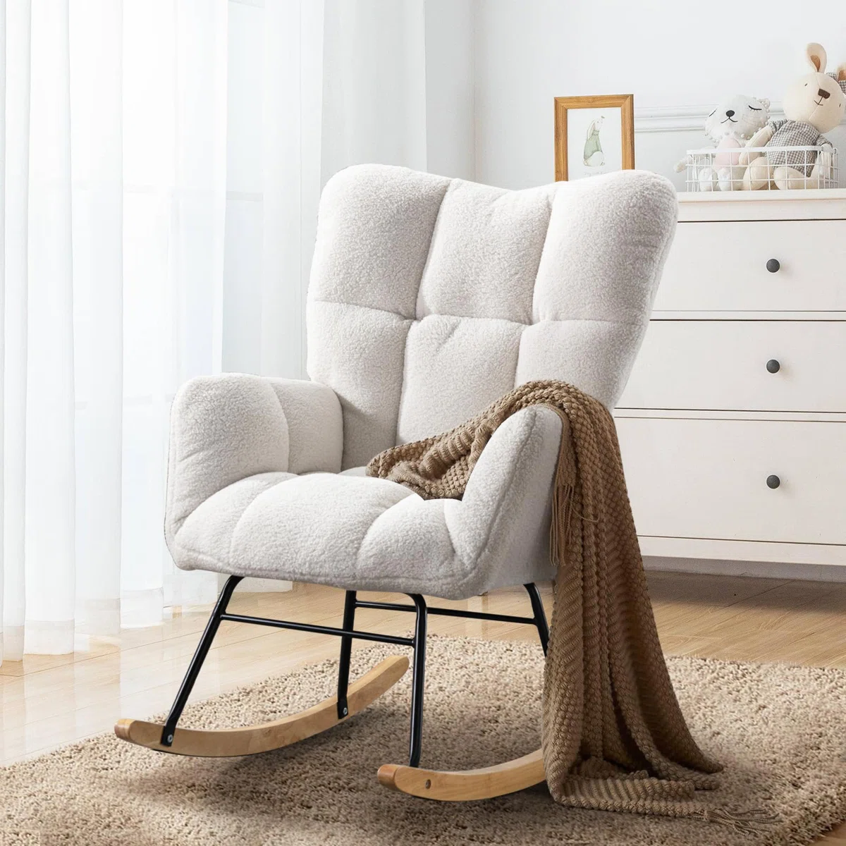 Carter Beige Rocking Chair