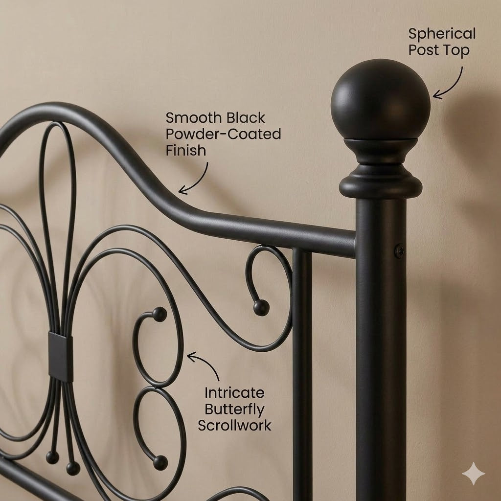 Butterfly Bed Frame Queen Black