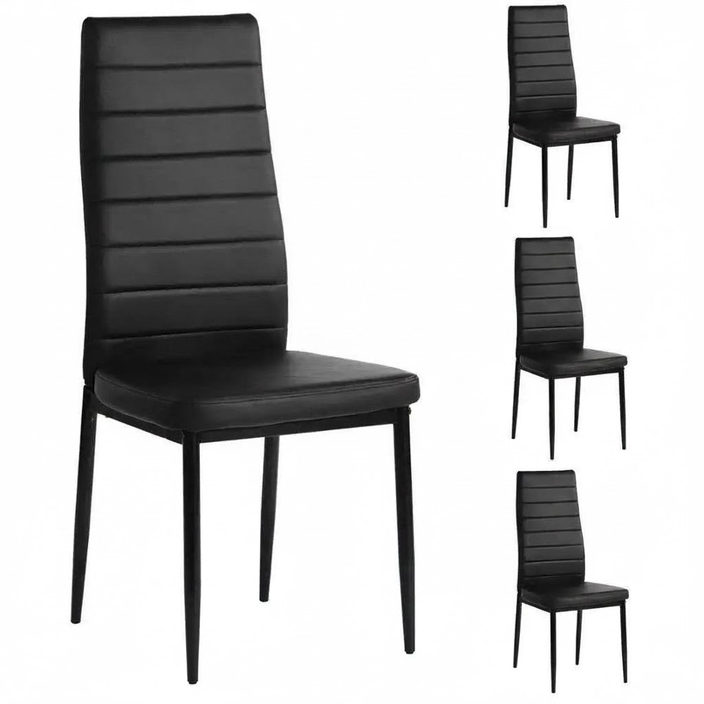 Buxton Black PU Leather Dining Chair Set of 4