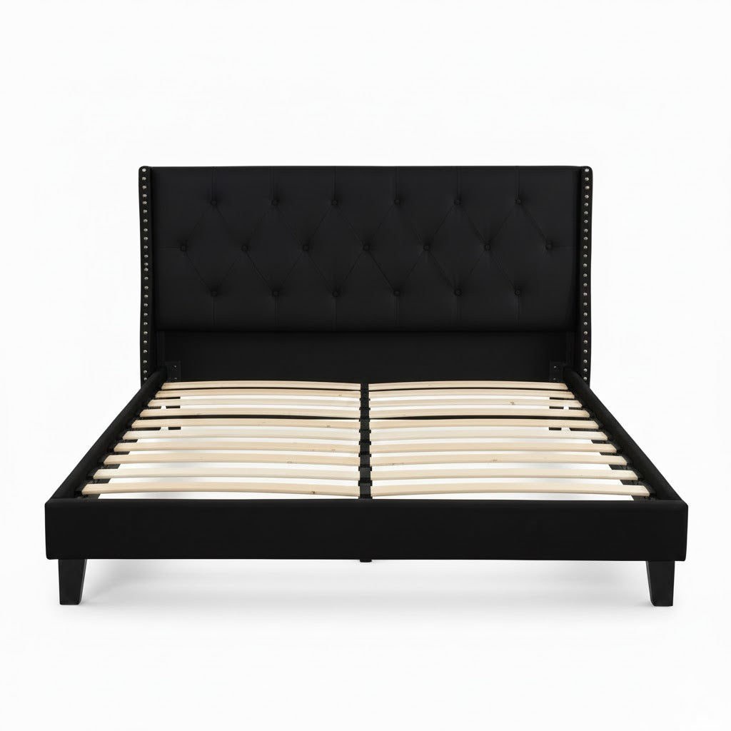 Cullwick Bed Frame Black Velvet Double