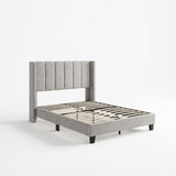 Odessa Bed Frame Grey Velvet Queen