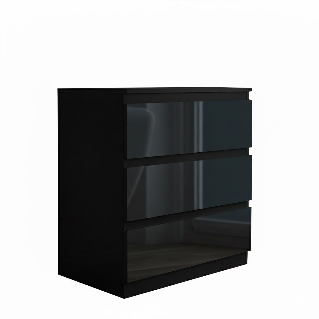 'Monaco' Black Chest of 3 drawers