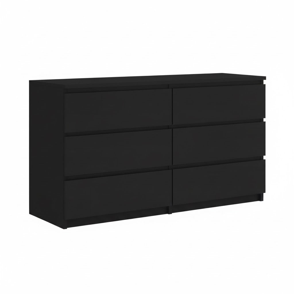 'Monaco' Black Chest of 6 drawers