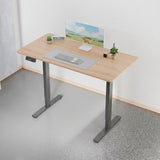 Electra Ergo Single Motor Sit Stand Desk Walnut with Black Legs 1.2m