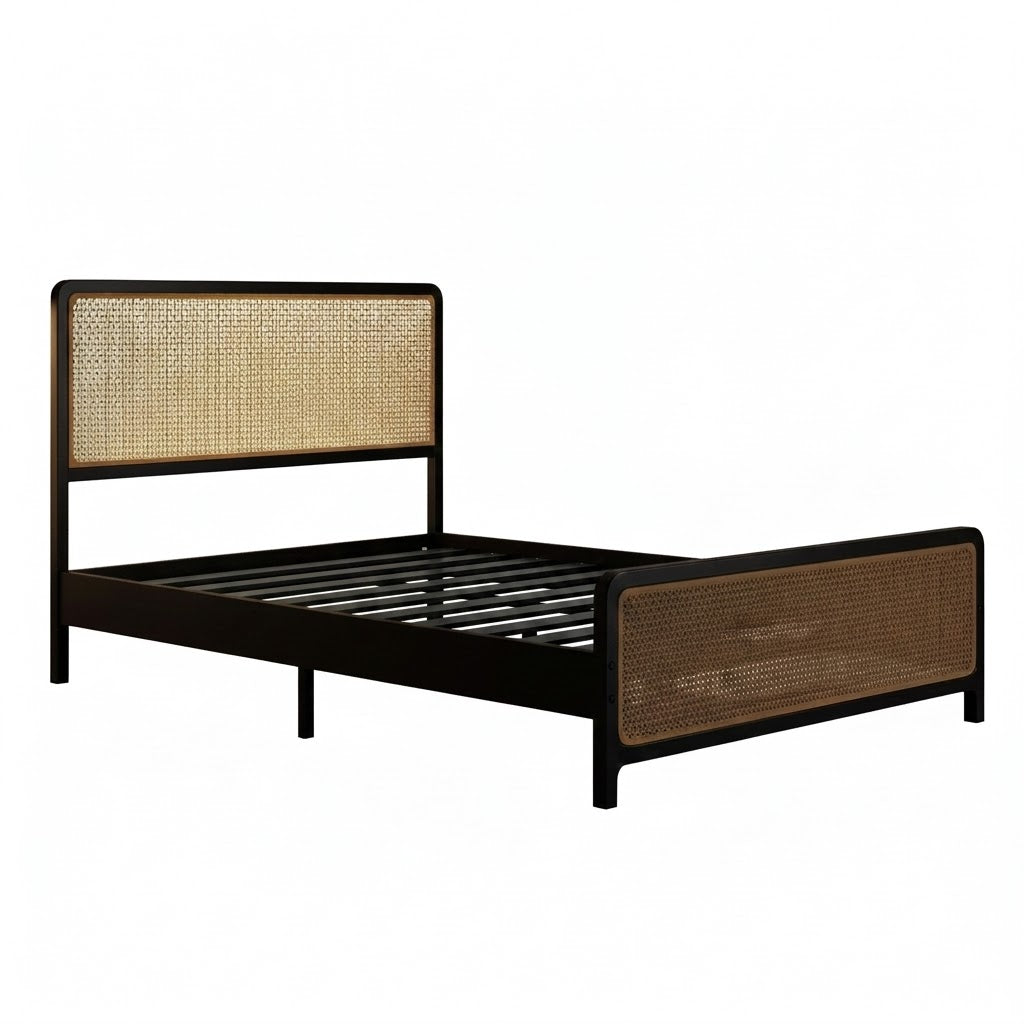 Nelgan Bed Frame with RGB LED Light Black Queen