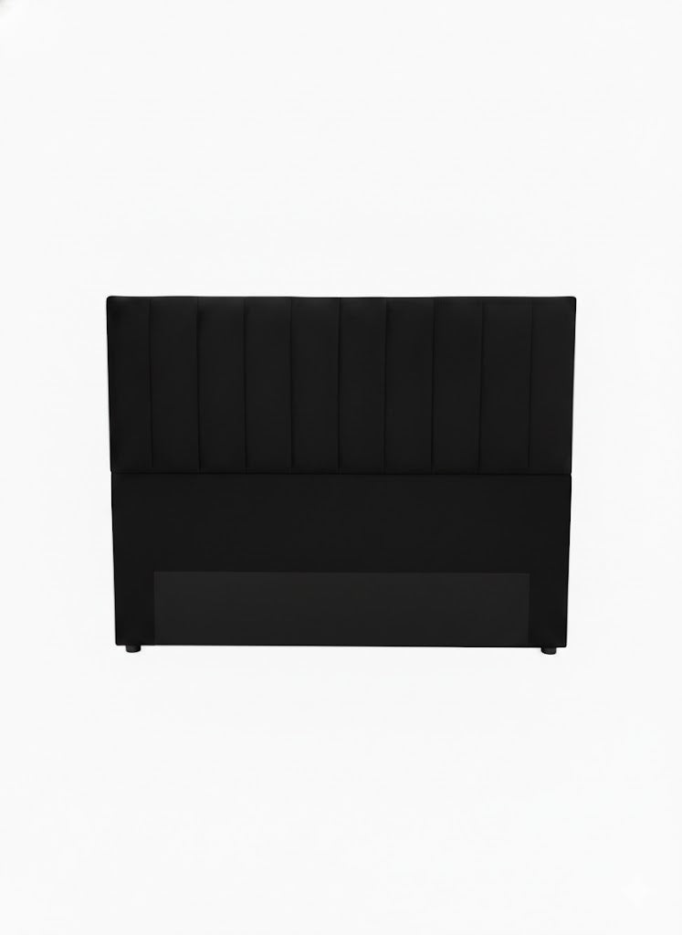 Noir Free Standing Headboard Black Velvet Queen