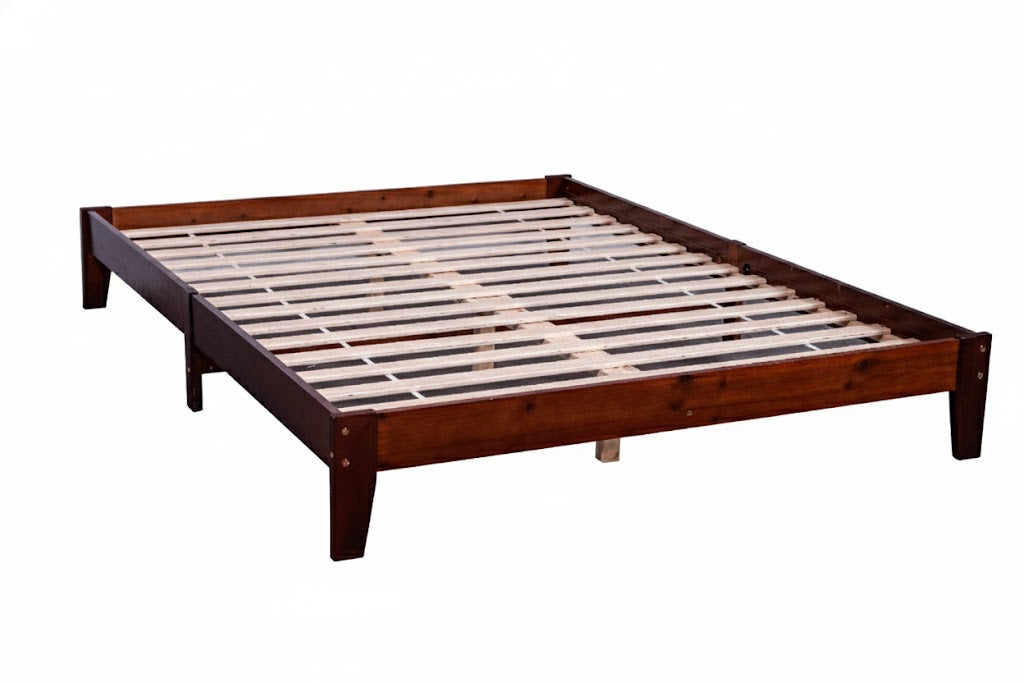DISPLAY - Hartland Solid Wood Bed Base Queen Walnut