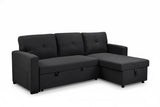 Hogan Button Sofa Bed Velvet Black
