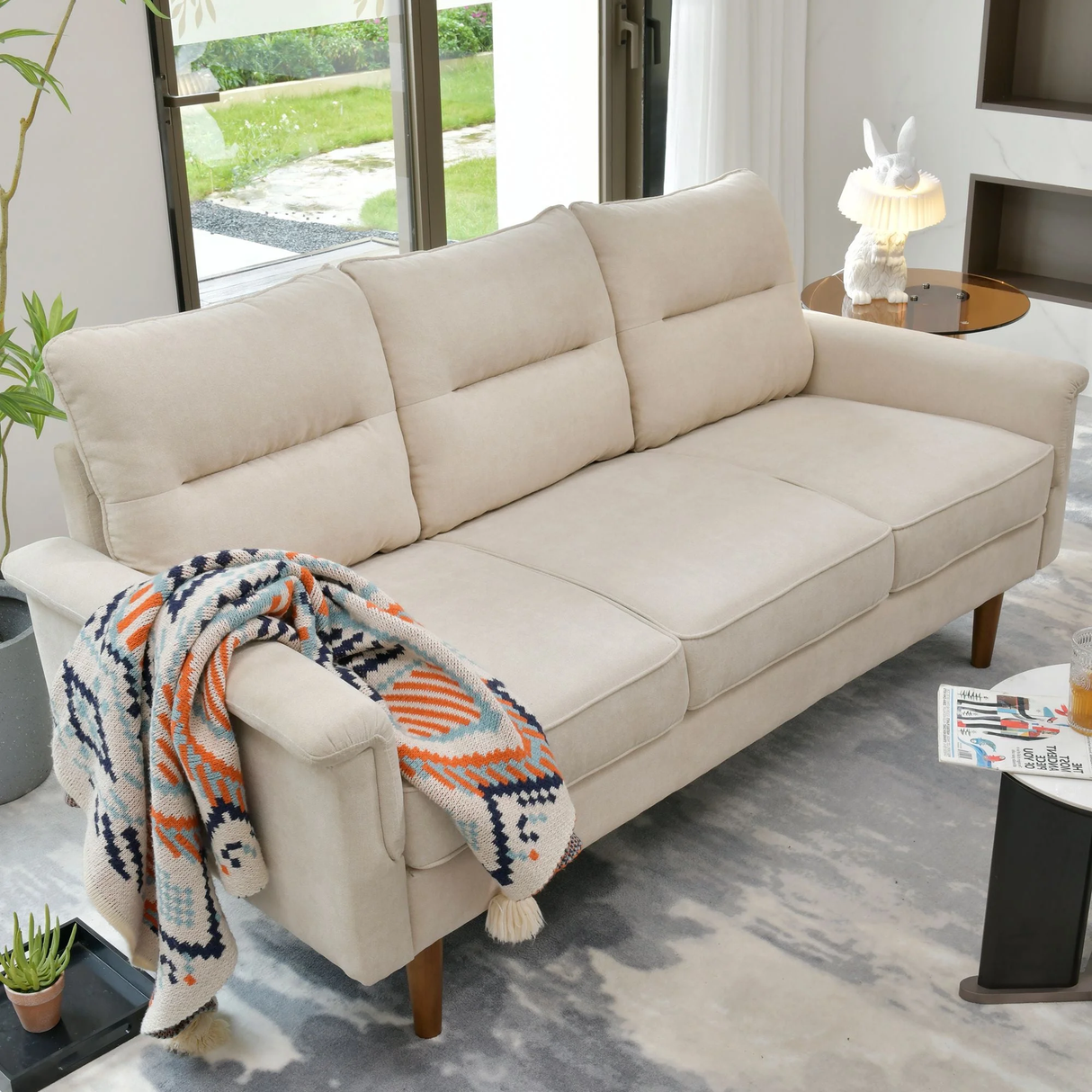 Solar 3 Seater Beige Sofa