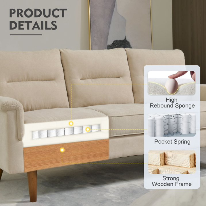 Solar 3 Seater Beige Sofa