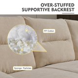 Solar 3 Seater Beige Sofa