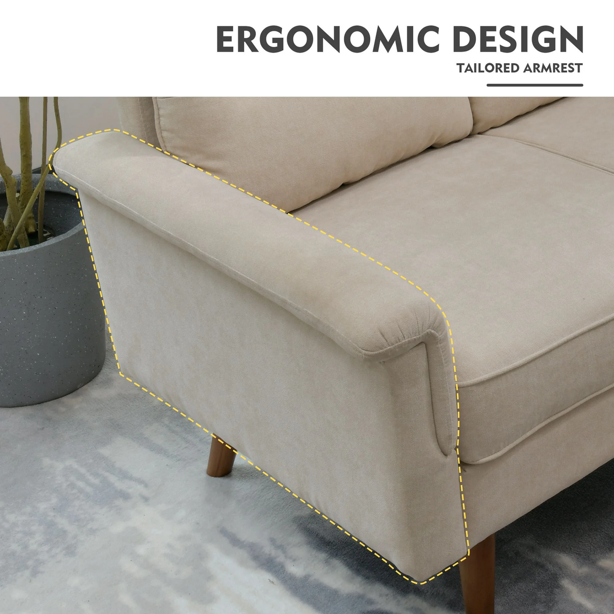 Solar 3 Seater Beige Sofa