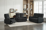 SX Black Polyester Recliner 1+2+3 Seaters Sofa Set