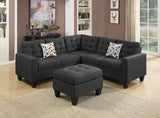 Woodley Sectional Reversible Sofa Dark grey (Laf Loveseat+Raf Loveseat & Ottoman)