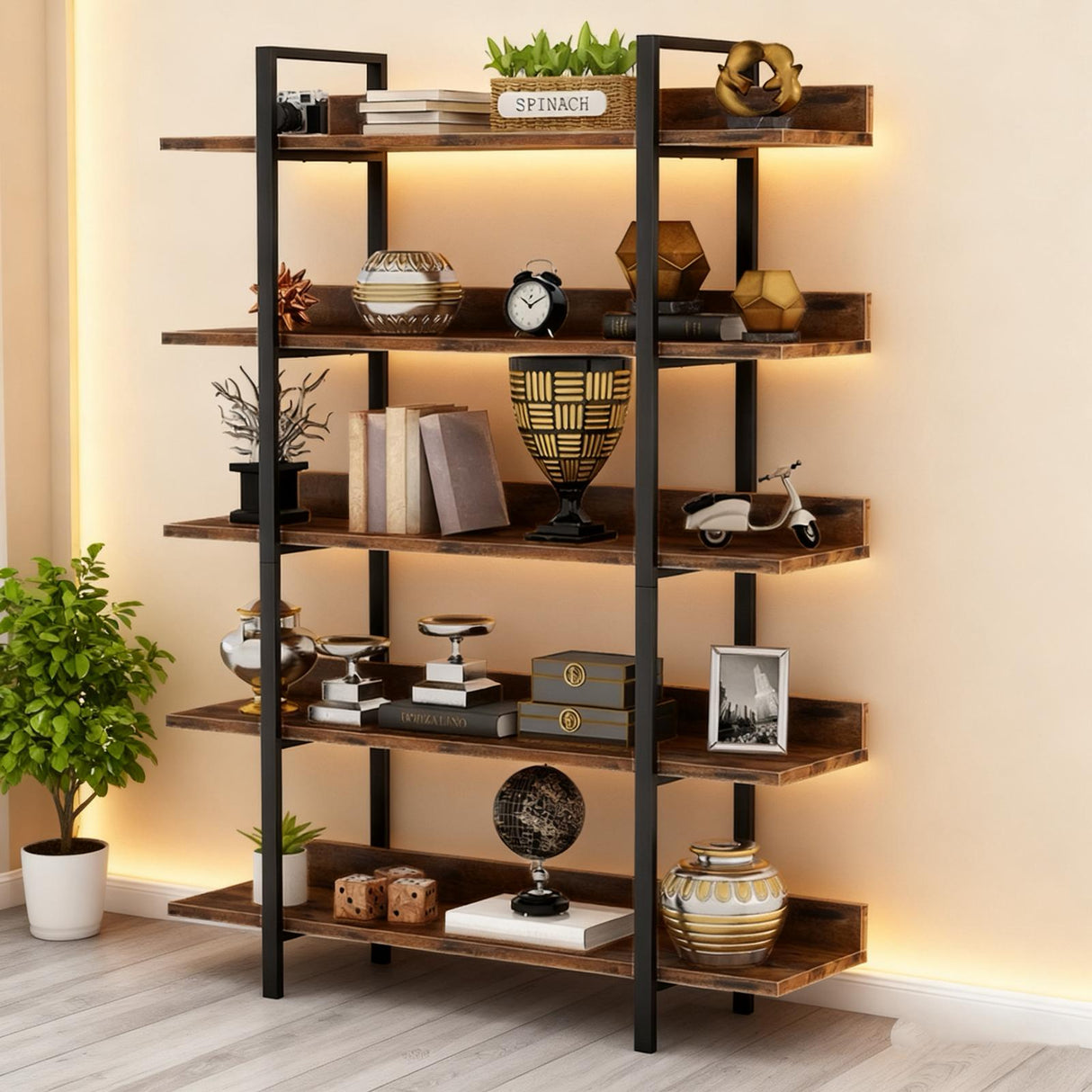 Urban Loft Bookshelf (Black Legs)