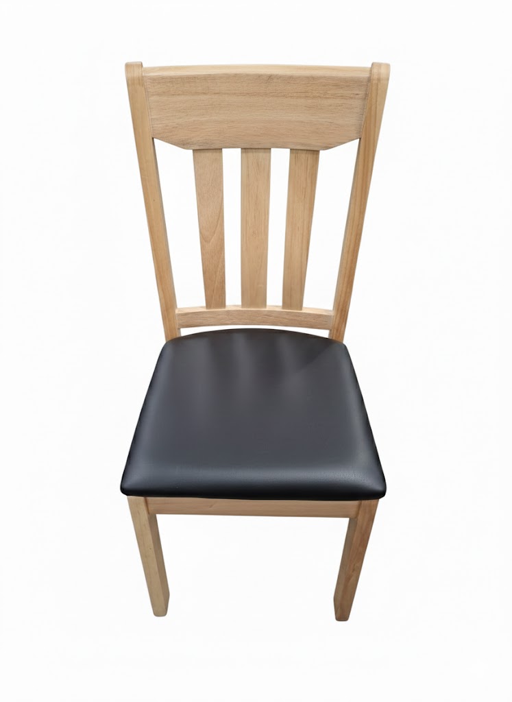 Kaido Dining Chair Rubber Wood PU Sponge Light Oak New