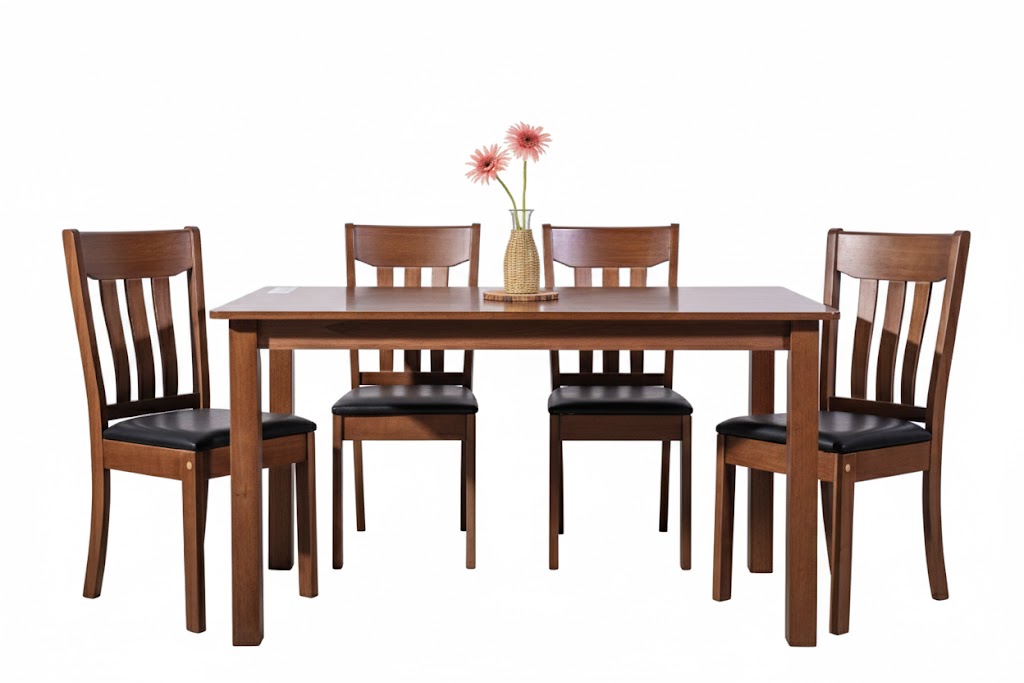Kaido Dining Table + 4 Chairs Set Walnut