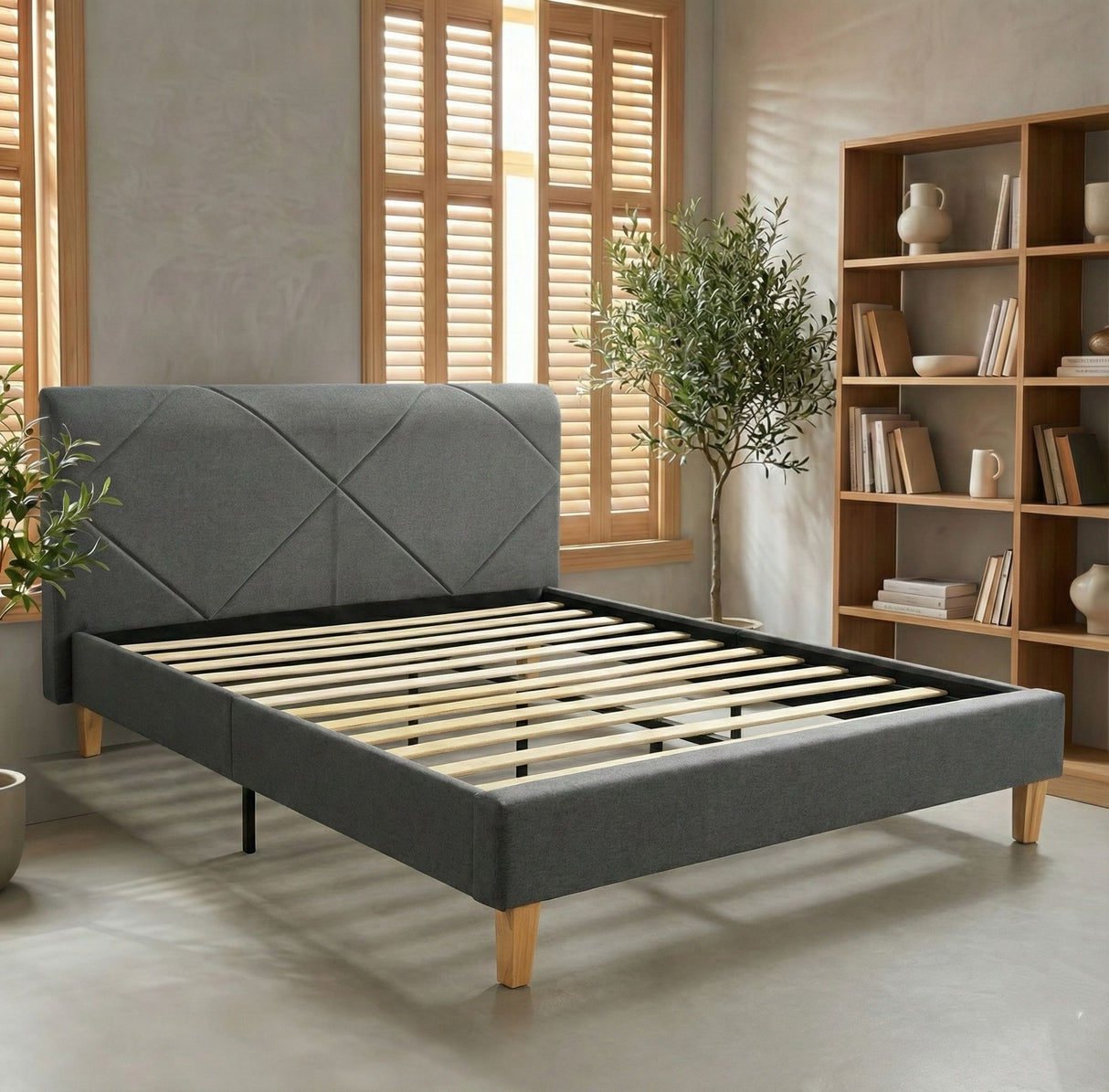 Nolan Bed Frame Grey Full (Double)
