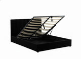Nami Storage Bedframe Black Velvet Queen