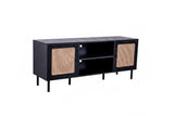 Oslo Entertainment Unit Black with Oak Doors